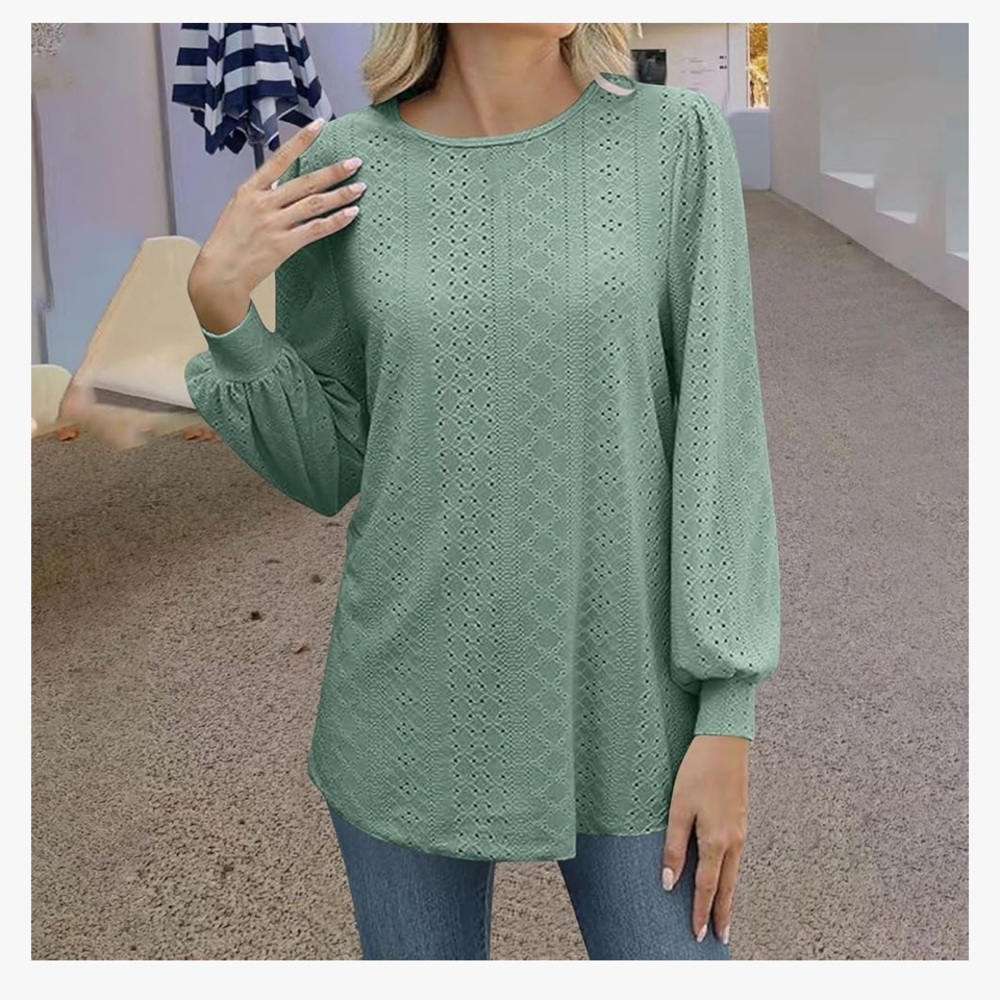 Elegant Green Women's Top - Picture 3 of 10